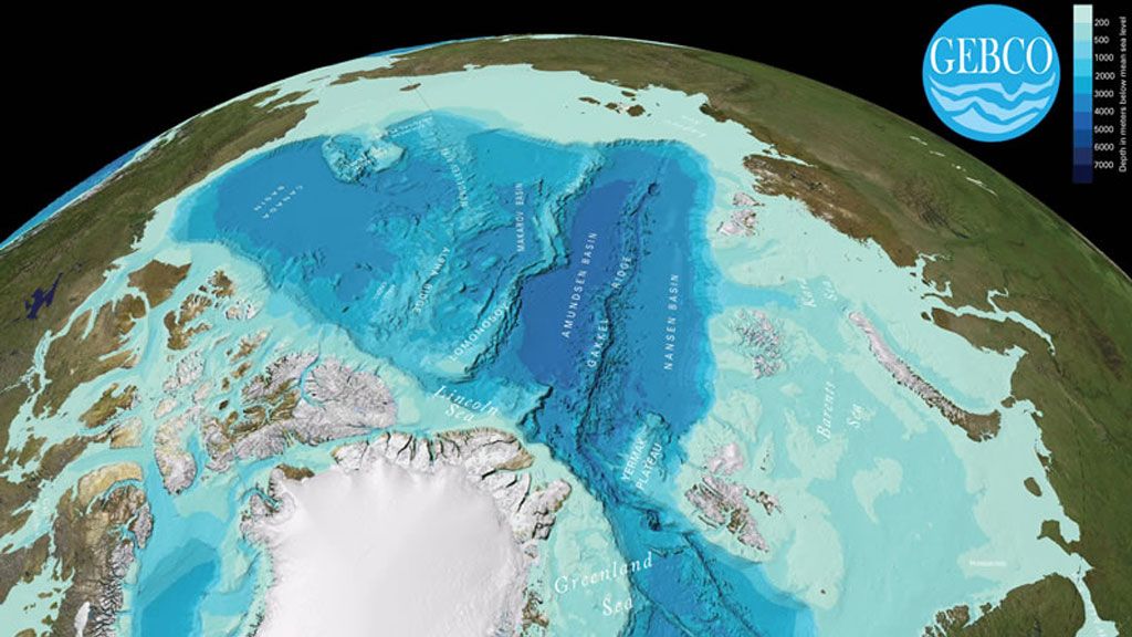 Bathymetric map of the Arctic