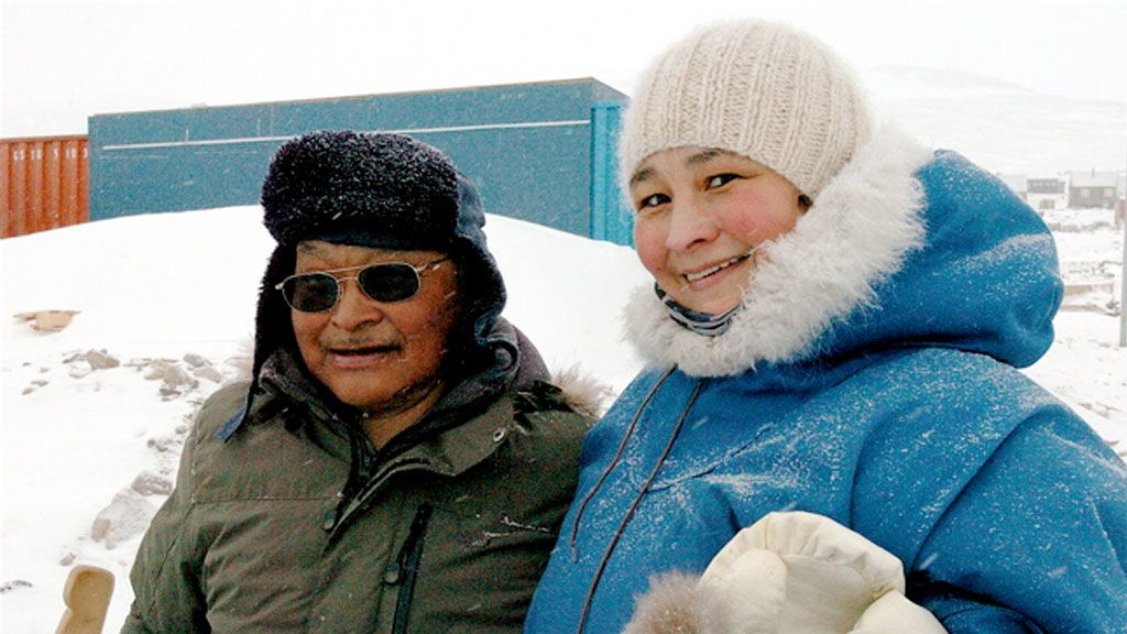 Lene Holm with Qaerngaaq Nielsen, an expert hunter from Savissivik, Greenland